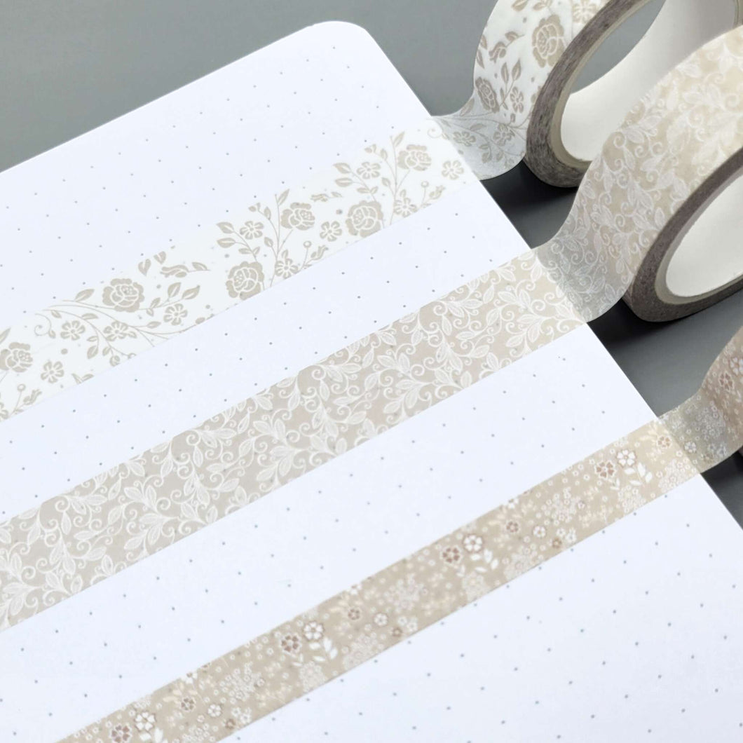 Ivory Summer Wedding Set of 3 Washi Tapes