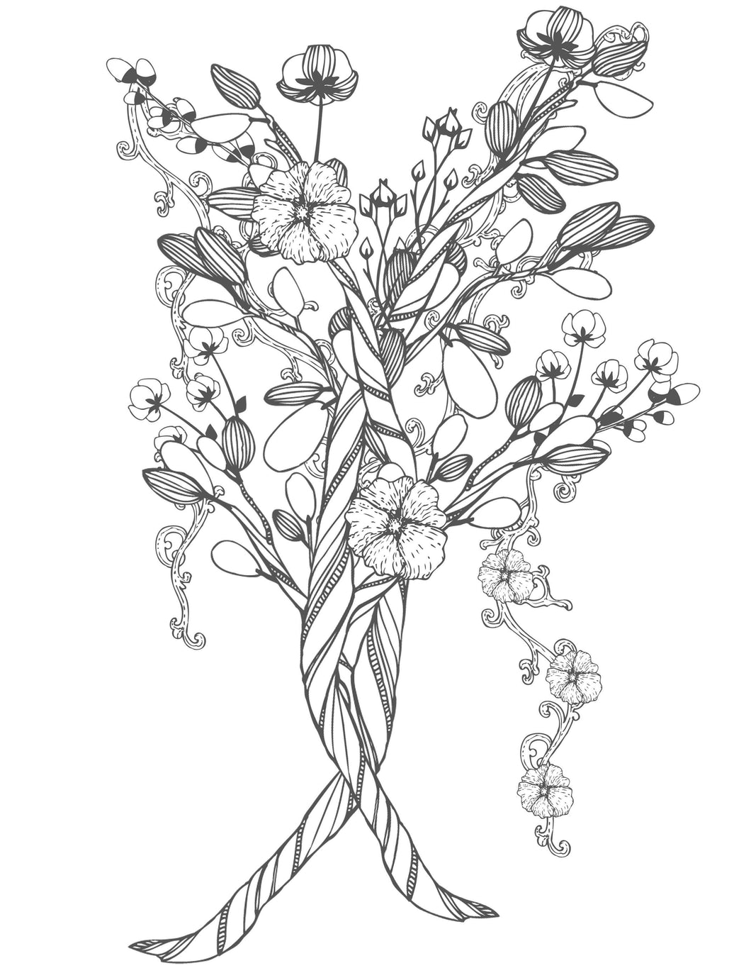 Floral Bouquet Coloring Sheet