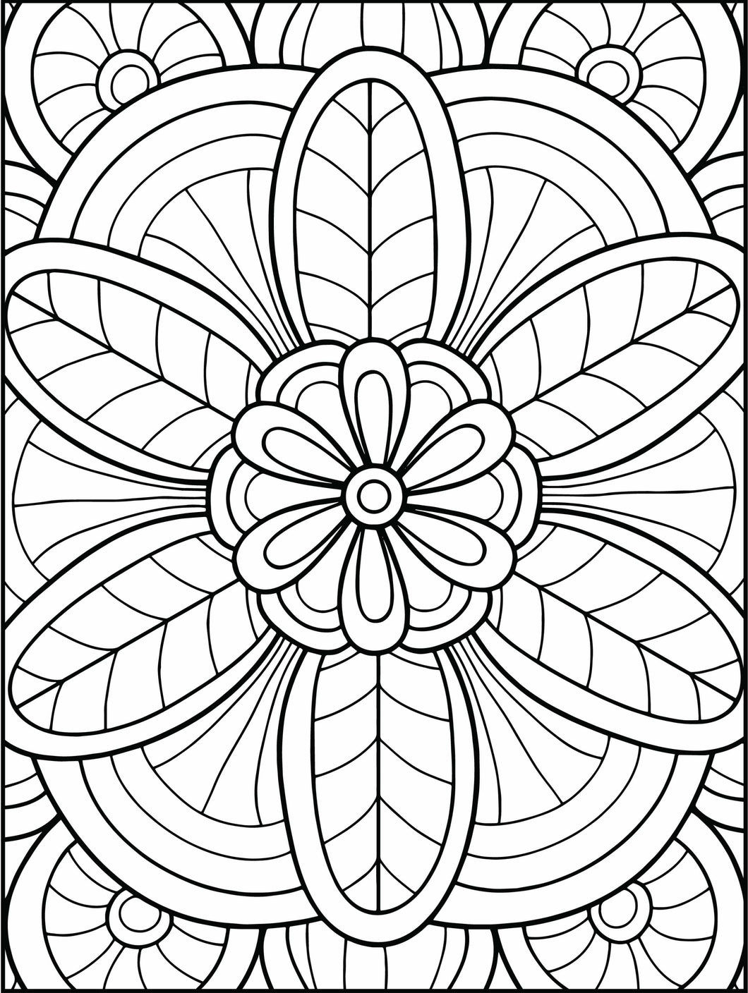 Leafy Mandala Coloring Sheet