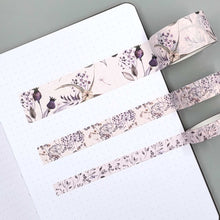 Load image into Gallery viewer, Mauve Floral Set of 3 Washi Tapes
