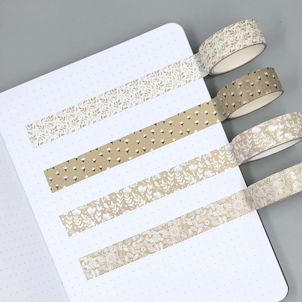 Neutral Set of 4 Washi Tapes