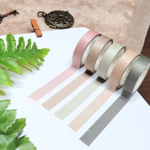 Load image into Gallery viewer, Natural Solids Set of 5 Slim Washi Tapes
