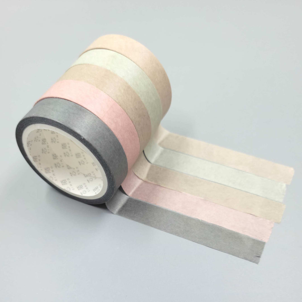 Natural Solids Set of 5 Slim Washi Tapes