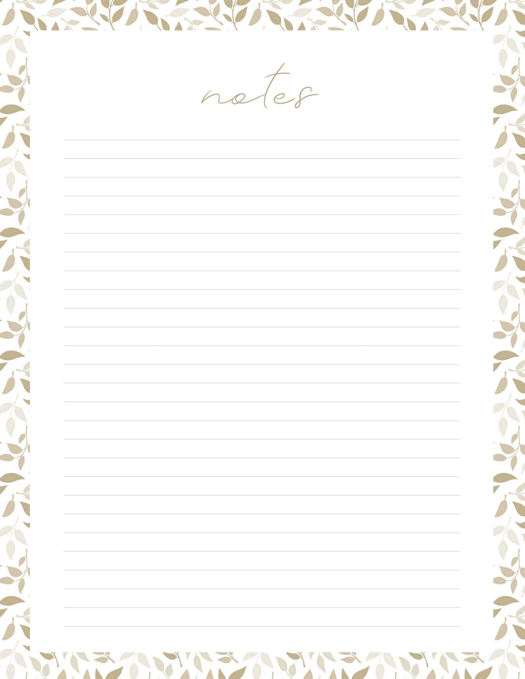 Neutral Twigs Note Paper