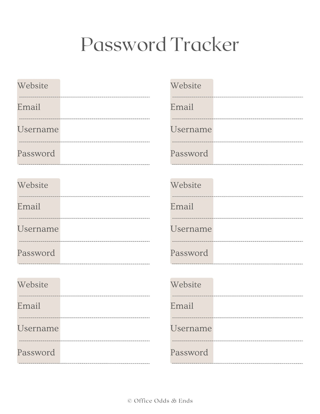 Password Tracker