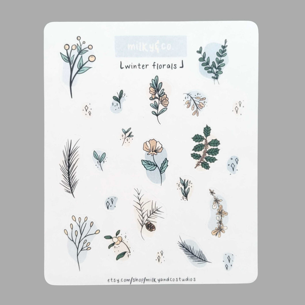 Winter Florals Sticker Sheet