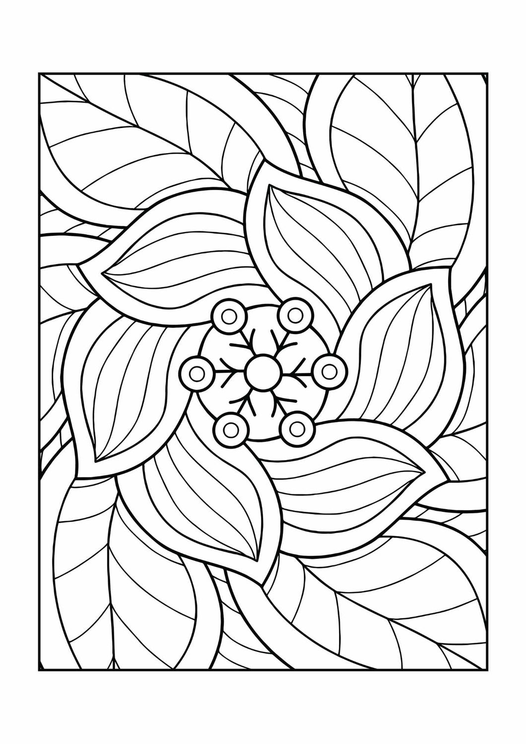 Snowflake Botanical Mandala Coloring Sheet