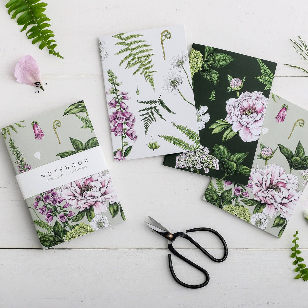 Summer Garden Pack of 3 A6 Notebooks